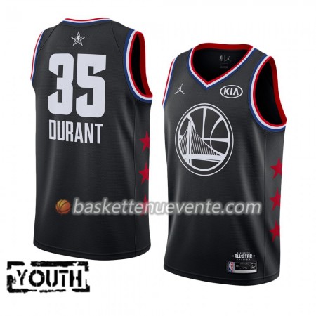Maillot Basket Golden State Warriors Kevin Durant 35 2019 All-Star Jordan Brand Noir Swingman - Enfant